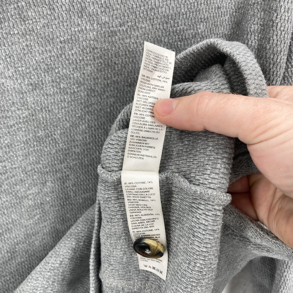 Fat Face UK Henley Pullover Sweater Mens Small Gray Knit Long Sleeve Casual Camp - Picture 6 of 11